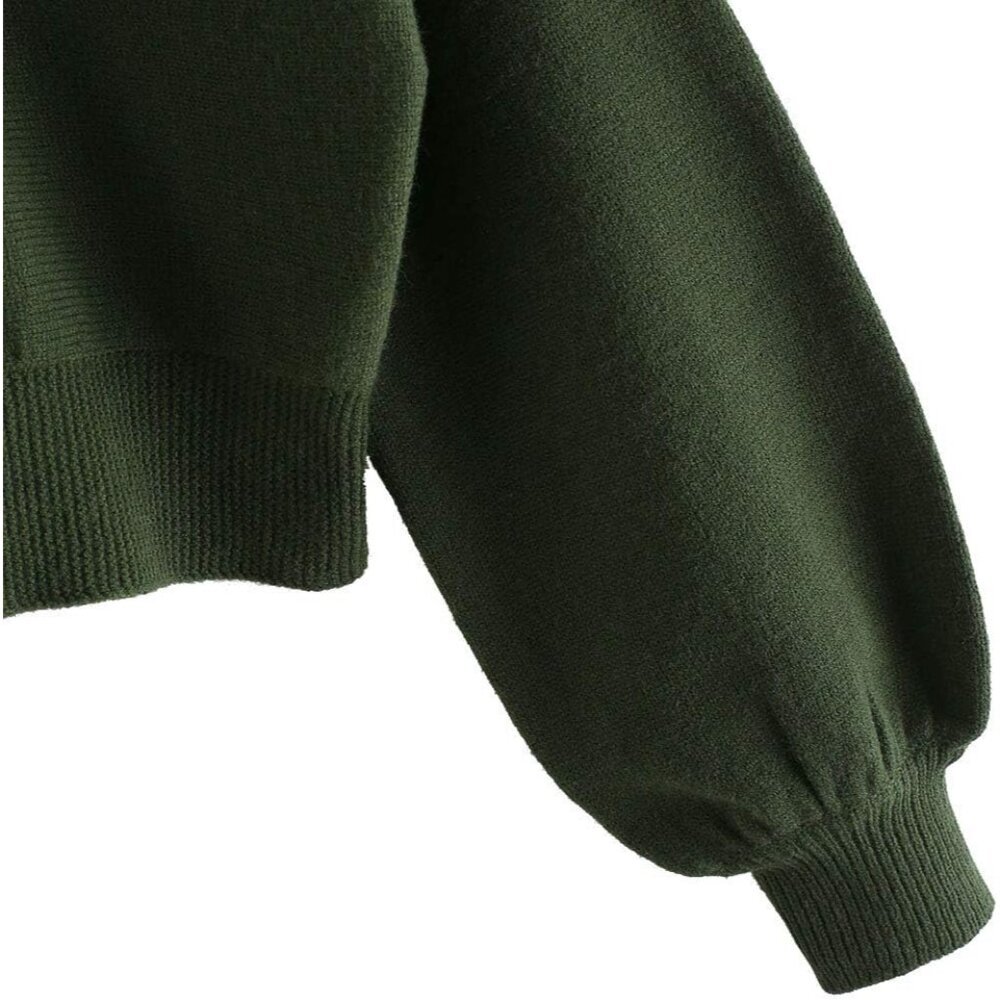 Elegant Lightweight V-Neck Crop Sweater for Women - Long Sleeve Casual Knit - Picture 4 of 6